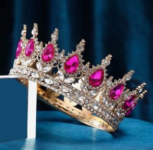 Detailed crown with hot pink crystals